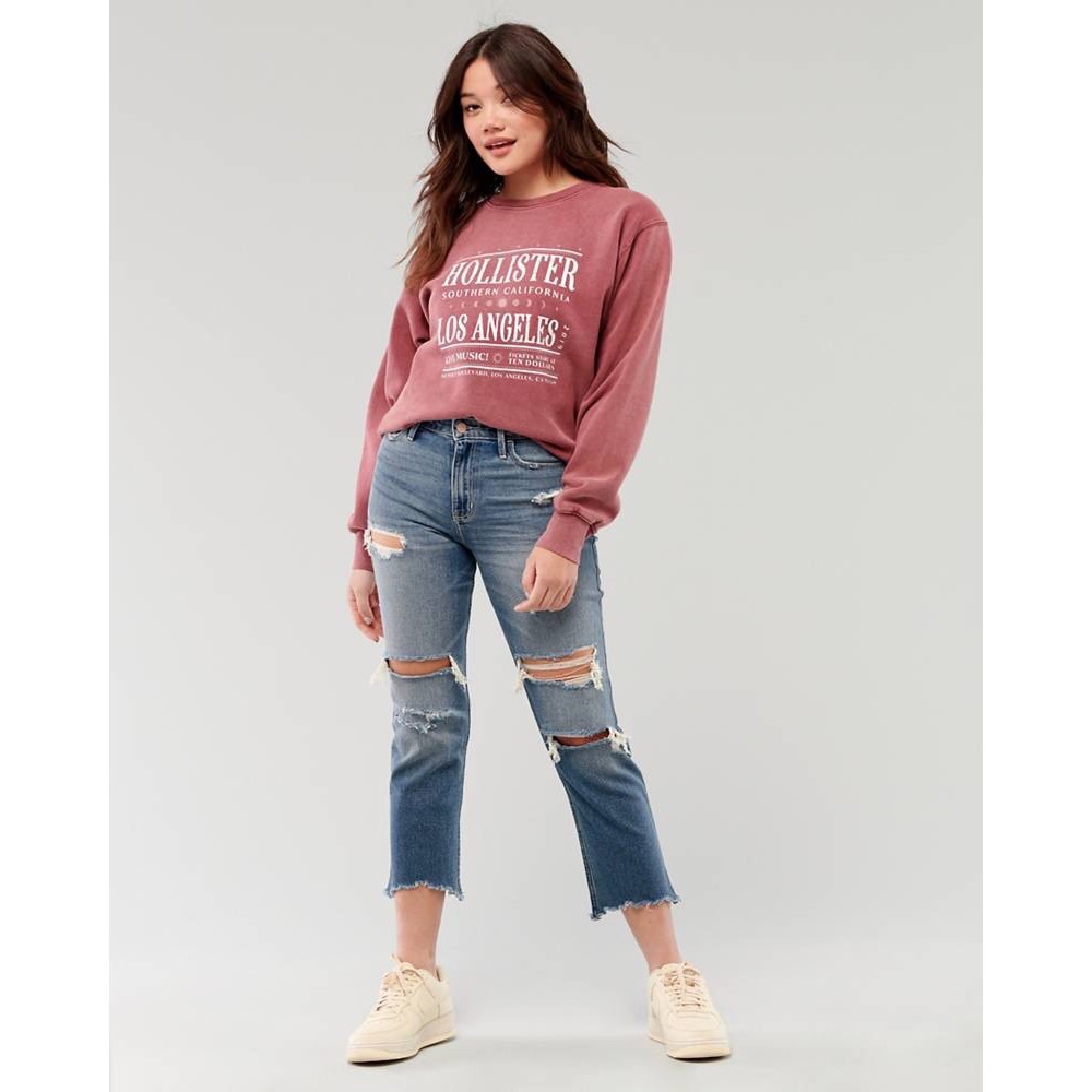 Hollister High-Rise Crop Slim Straight Jeans - Picture 3 of 5